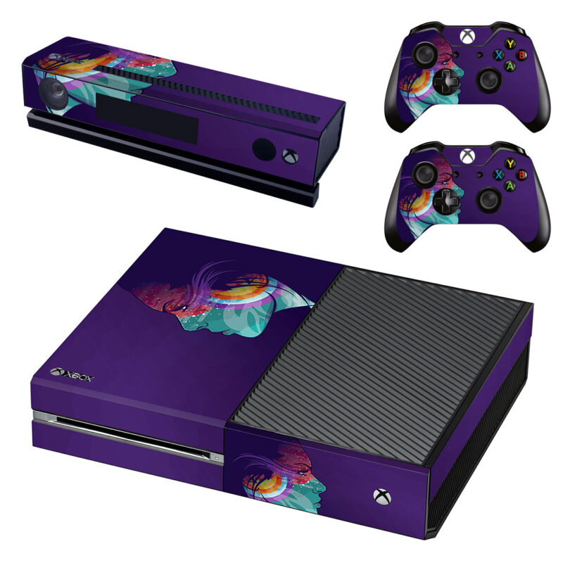 Abstract Purple Girl Face Art Xbox One Skin Sticker