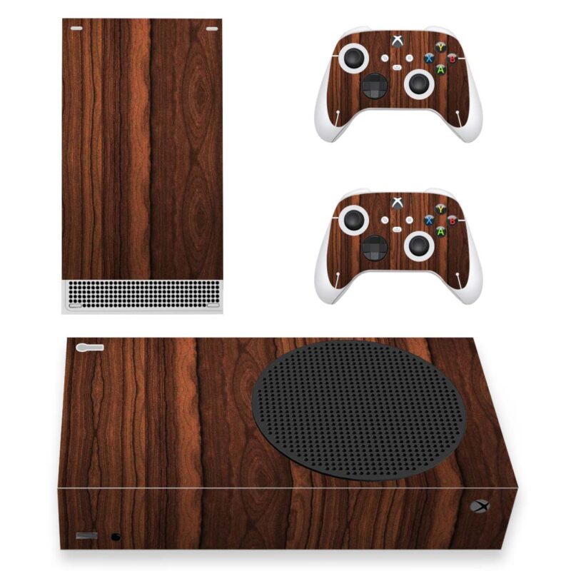 Dark Brown Wood Grain Pattern Skin Sticker For Xbox Series S And Controllers