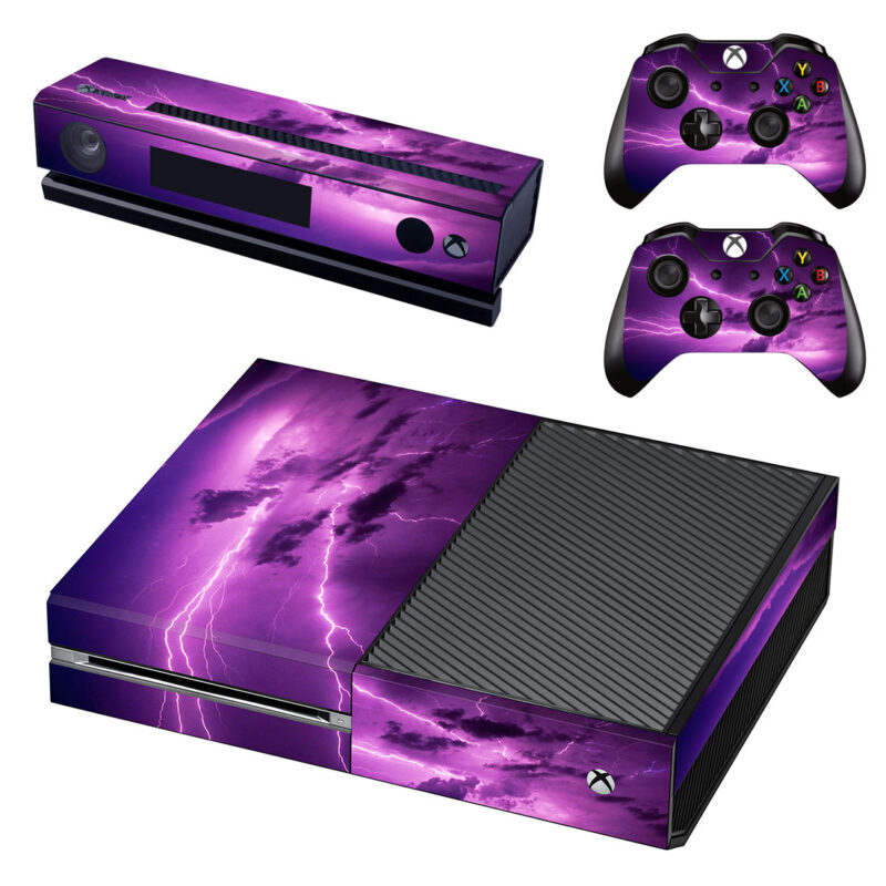 Purple Lightning Xbox One Skin Sticker