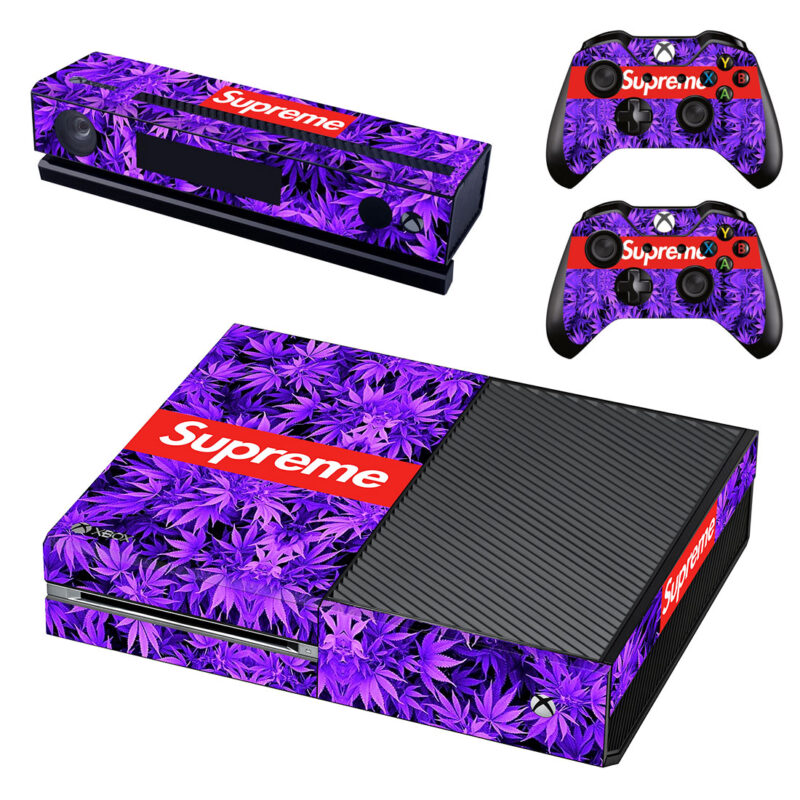 Purple Weed X Supreme Xbox One Skin Sticker