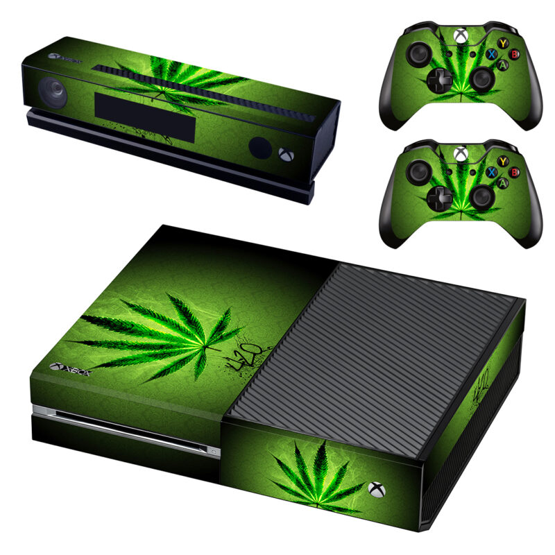 Neon Marijuana Weed Leaf 420 Xbox One Skin Sticker