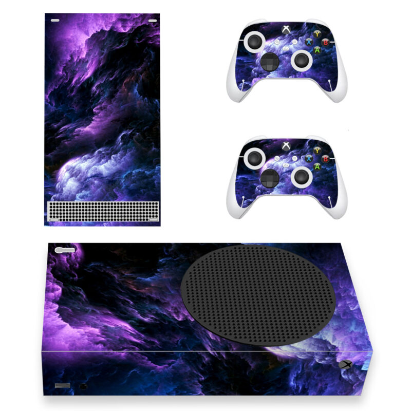 Abstract Purple And Blue Clouds Skin Sticker For Xbox Series S And Controllers