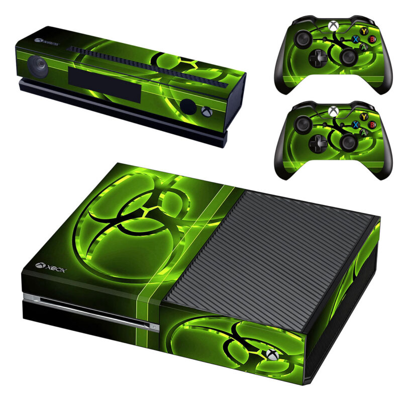 Neon Green Biohazard Xbox One Skin Sticker