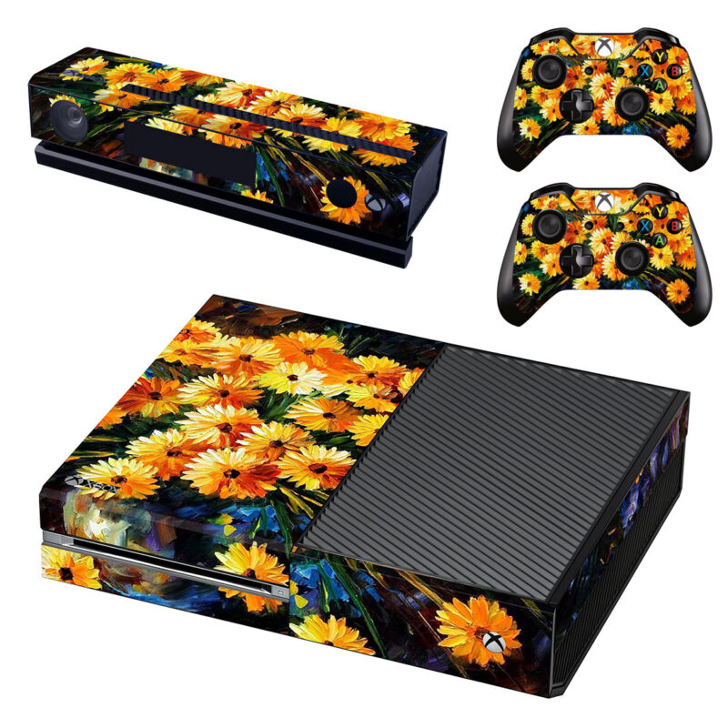 Yellow Flower Oil Painting Xbox One Skin Sticker