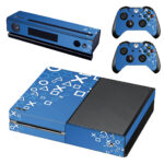 White And Blue Playstation Buttons Pattern Xbox One Skin Sticker