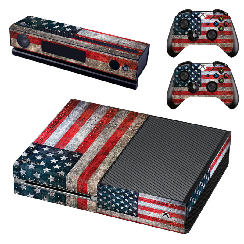 Metal American Flag Xbox One Skin Sticker