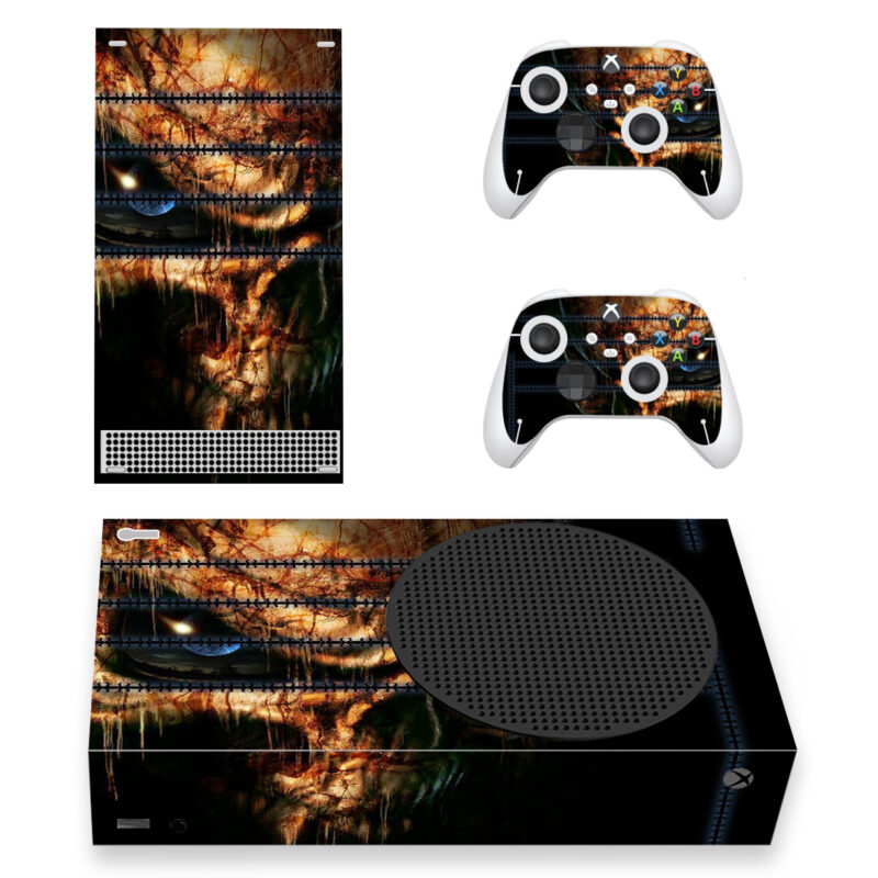 HD Skull With Blue Eye Skin Sticker For Xbox Series S And Controllers