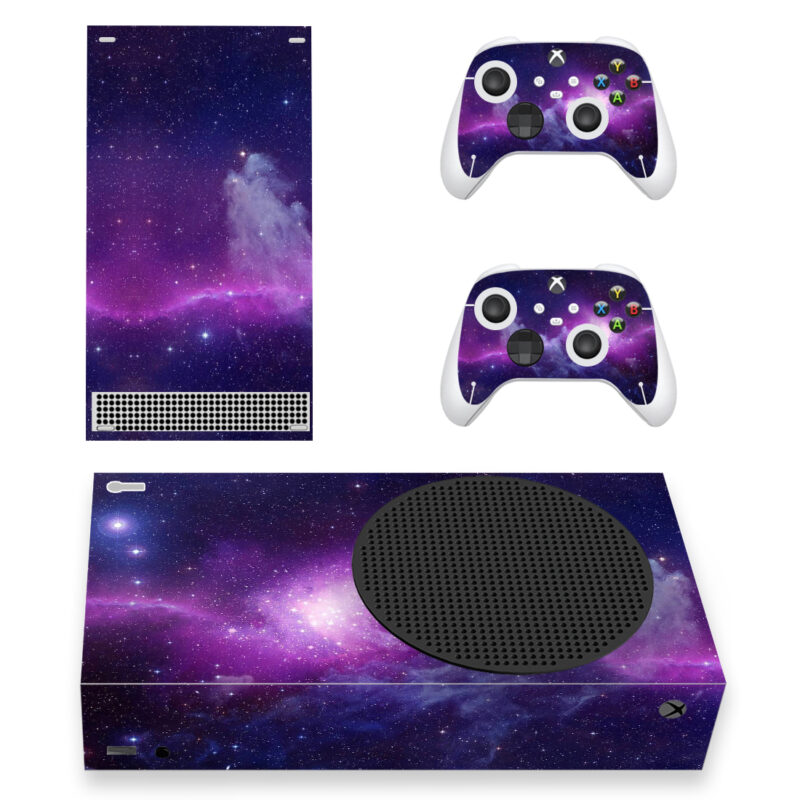 Purple Blue Starry Sky Space Galaxy Skin Sticker For Xbox Series S And Controllers