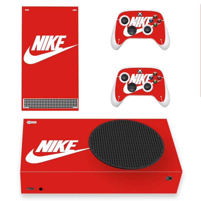 Red And White Nike Skin Sticker For Xbox Series S And Controllers