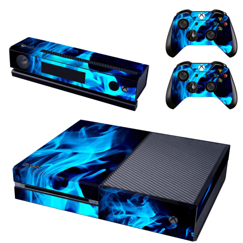 Blue Fire Flame Xbox One Skin Sticker