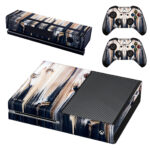 Vintage Dark Wood Knothole Texture Xbox One Skin Sticker
