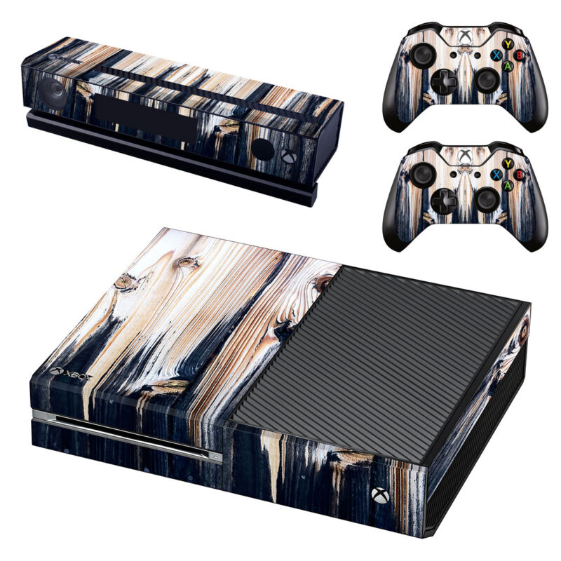 Vintage Dark Wood Knothole Texture Xbox One Skin Sticker