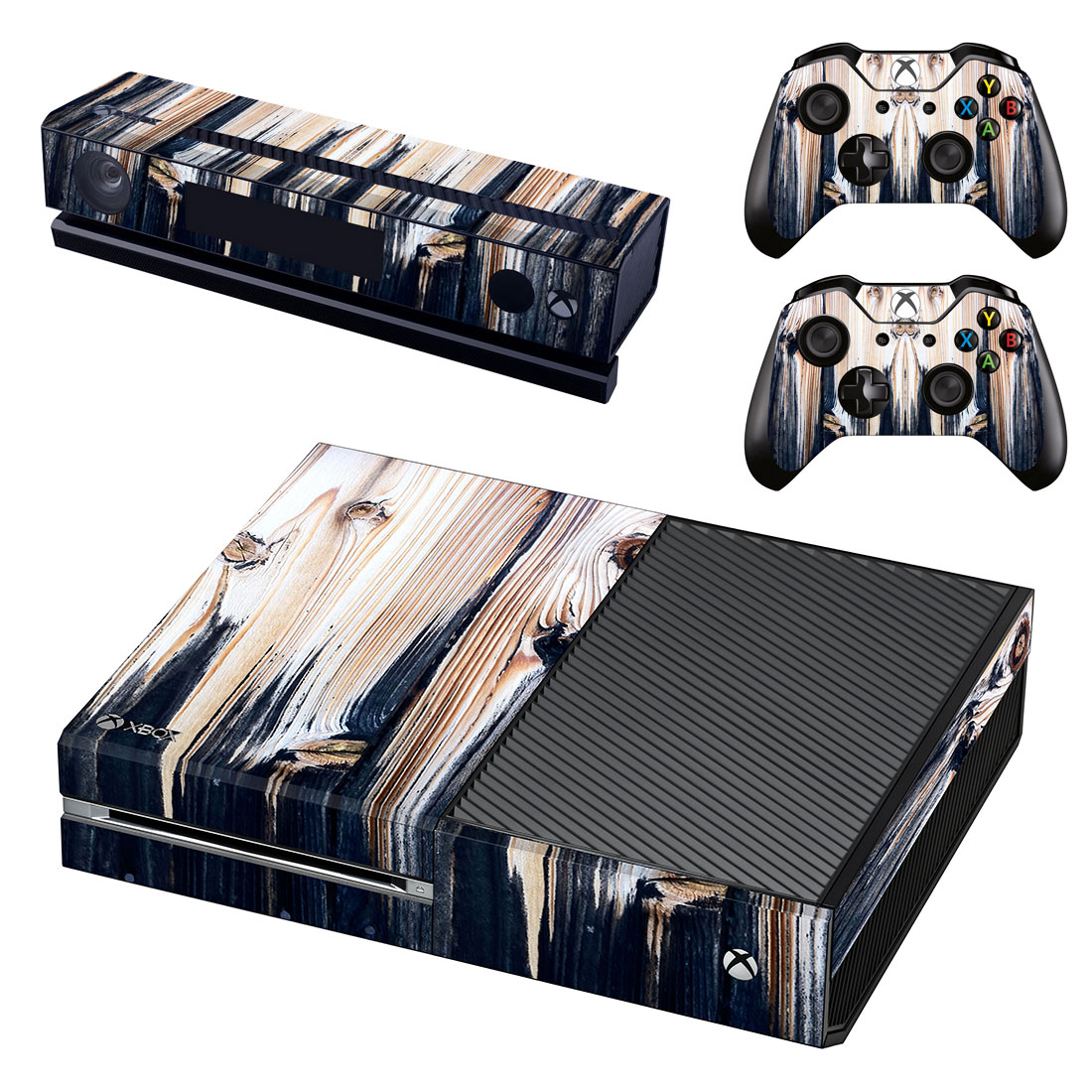 Vintage Dark Wood Knothole Texture Xbox One Skin Sticker