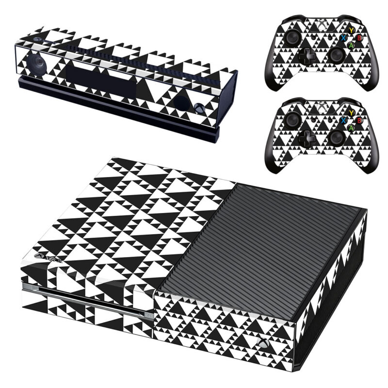 Geometric Black And White Triangle Pattern Xbox One Skin Sticker