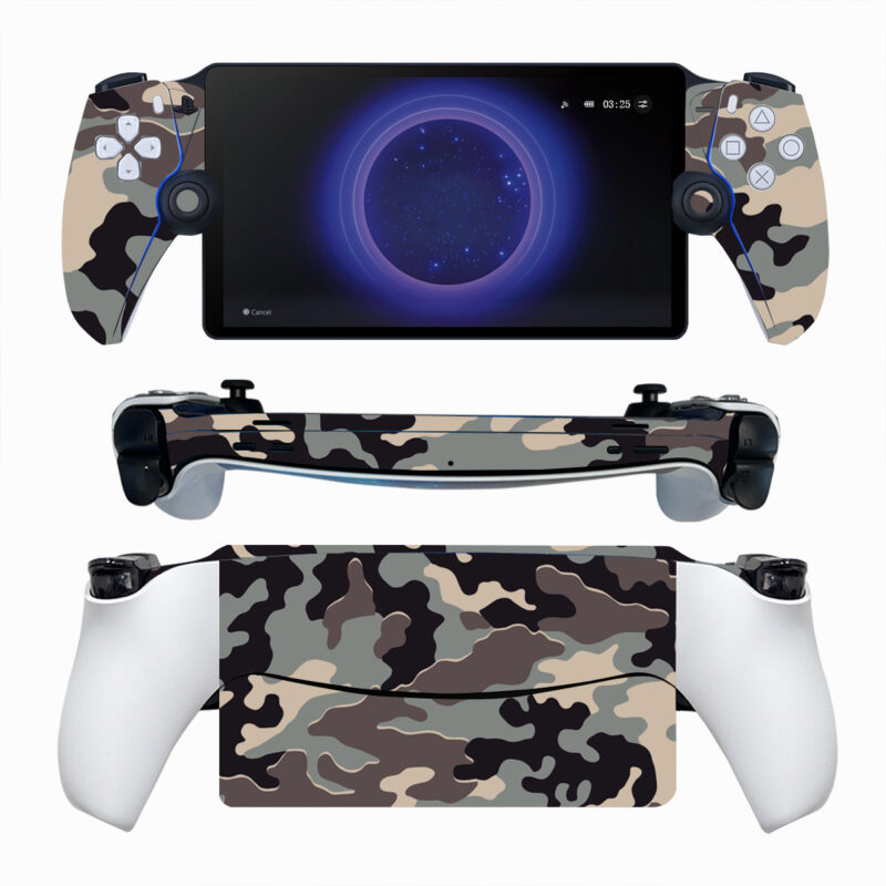 Gray And Black Camouflage Pattern PS Portal Skin Sticker