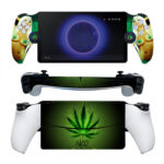 Neon Marijuana Leaf 420 And Weed Girl PS Portal Skin Sticker