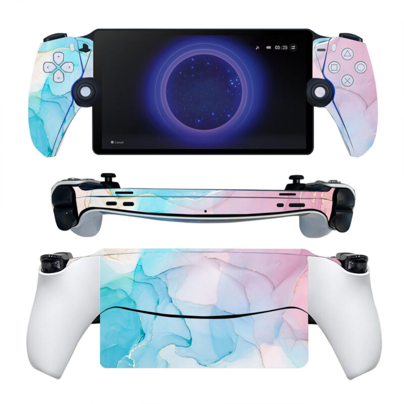 Blue Pink And Gold Marble Texture PS Portal Skin Sticker