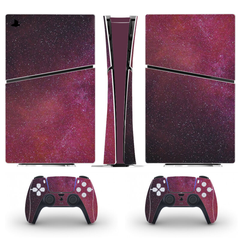 Pink With Red Starry Sky PS5 Slim Skin Sticker