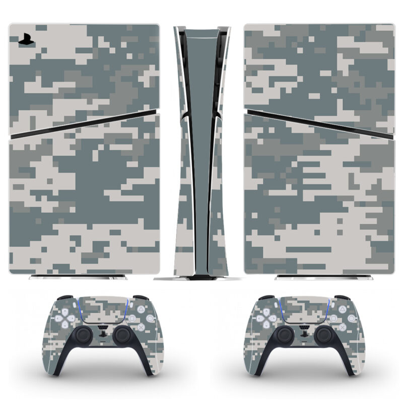 Digital Pixel Camouflage Pattern PS5 Slim Skin Sticker