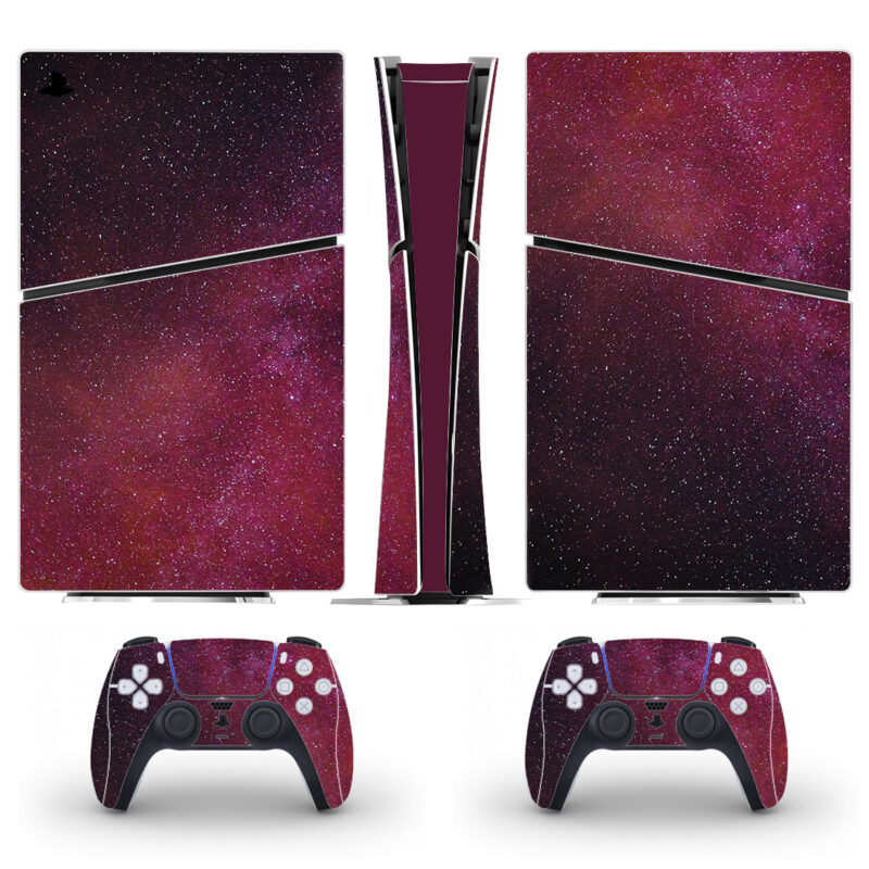 Pink With Red Starry Sky PS5 Slim Skin Sticker Decal