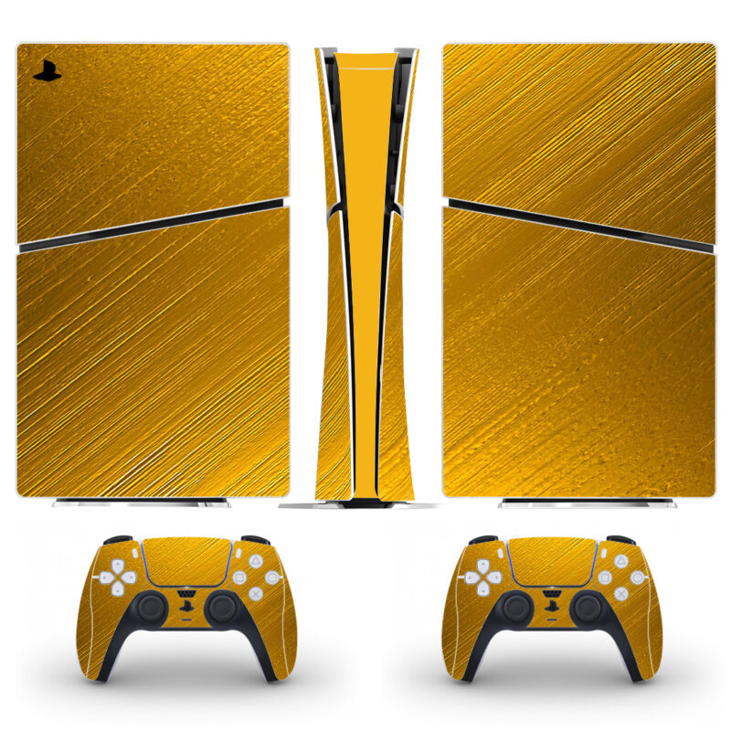 Abstract Gold Brushed Texture PS5 Slim Skin Sticker