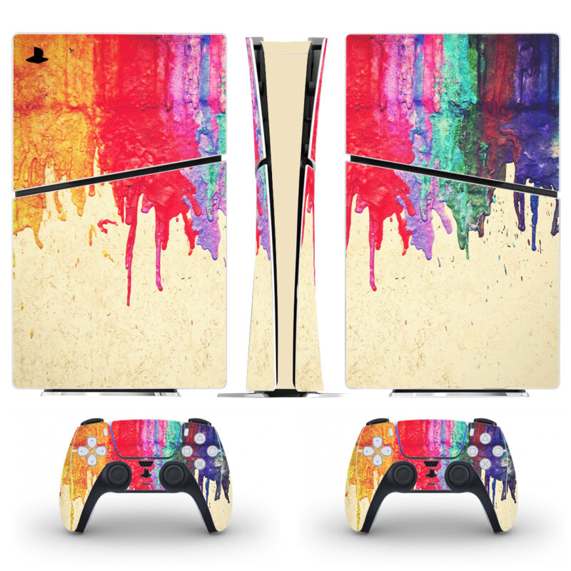 Colorful Paint Splatter PS5 Slim Skin Sticker