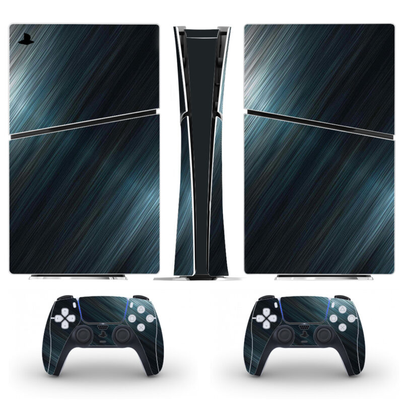 Blue Brushed Steel Abstraction PS5 Slim Skin Sticker