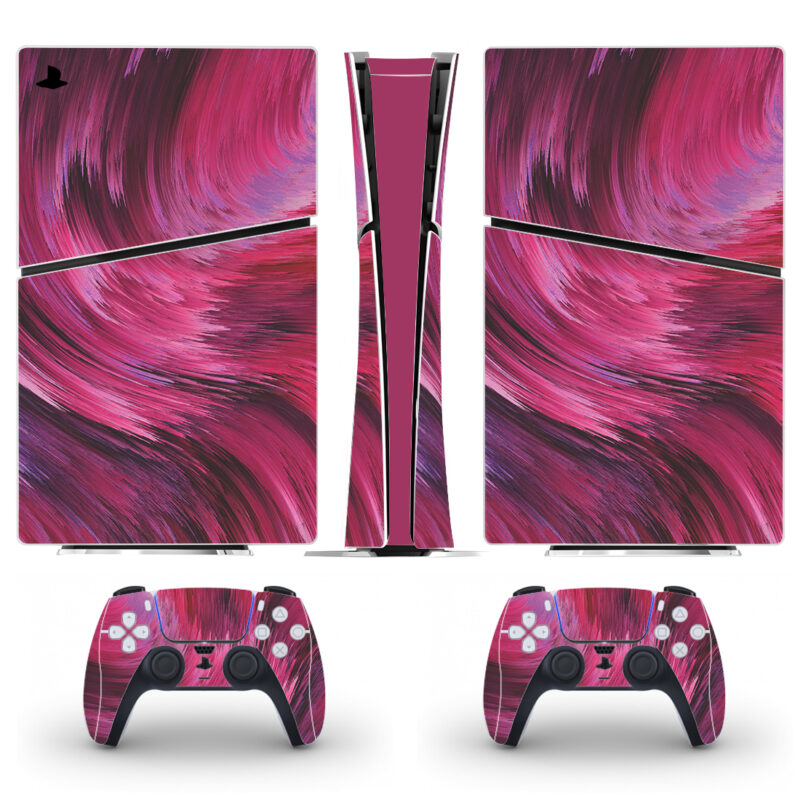 Purple Glitch Space Artwork PS5 Slim Skin Sticker