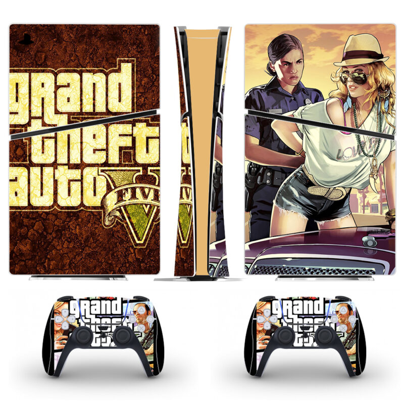 Grand Theft Auto V Game PS5 Slim Skin Sticker Decal