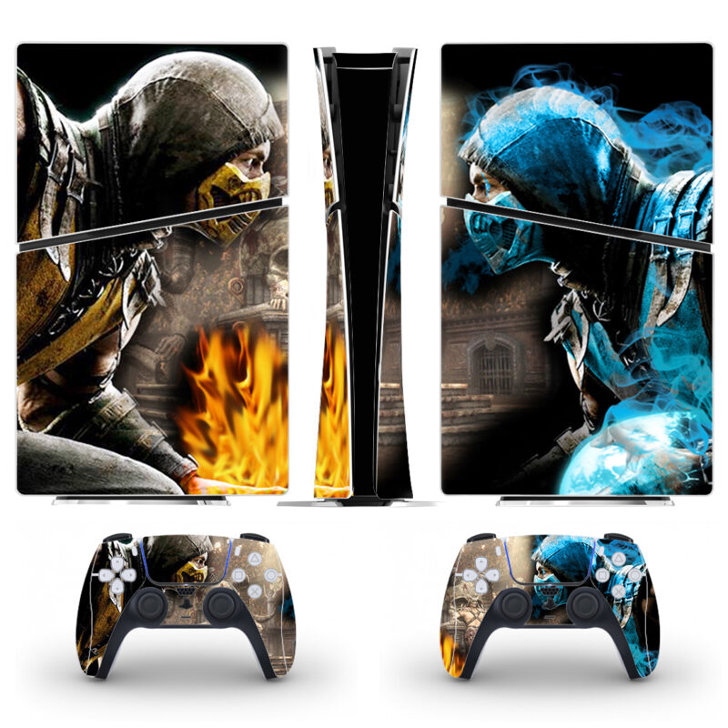 Mortal Kombat X Scorpion Vs Sub Zero PS5 Slim Skin Sticker