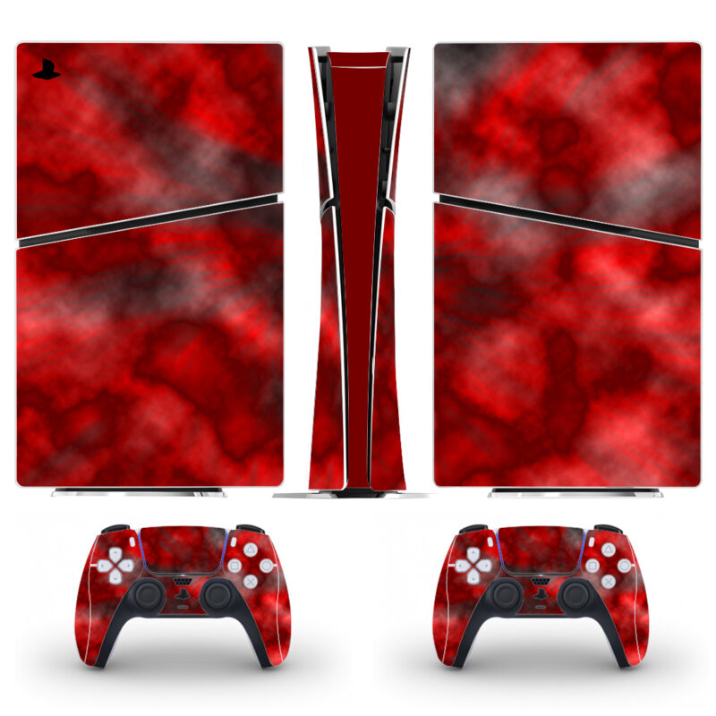 Abstract Red Smoke Vector PS5 Slim Skin Sticker