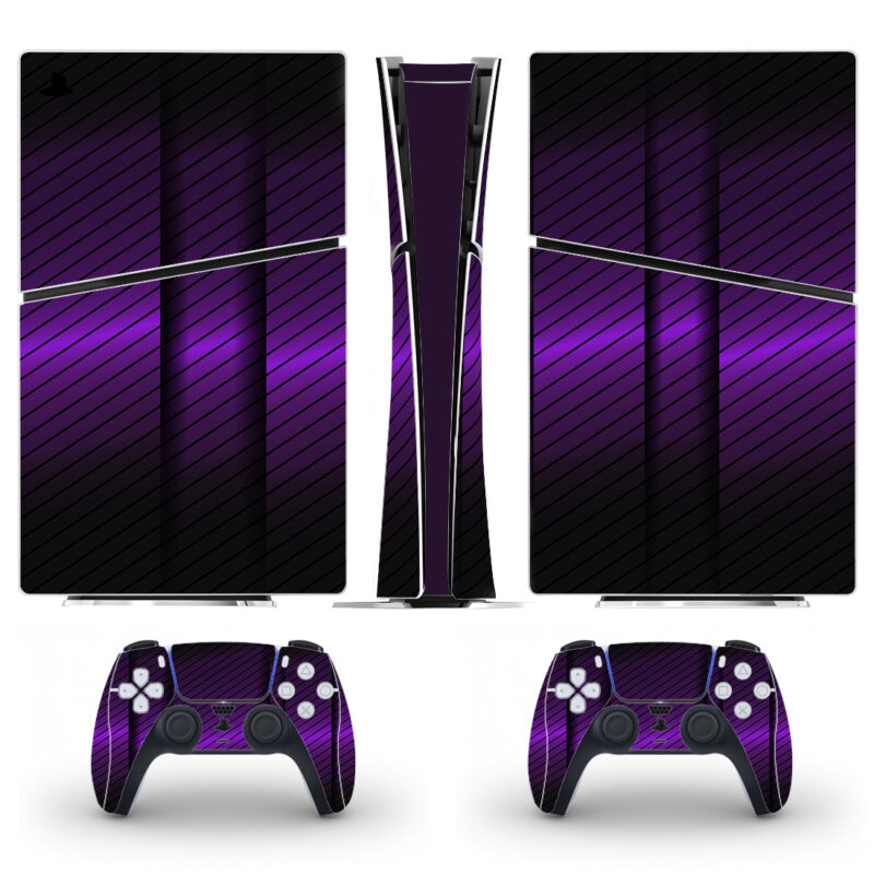 Abstract Purple Gradient Lines PS5 Slim Skin Sticker