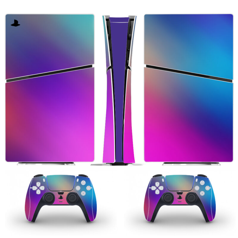 Pink With Blue Gradient PS5 Slim Skin Sticker