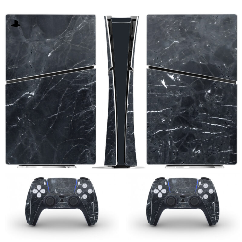 Black Marble Texture PS5 Slim Skin Sticker Decal