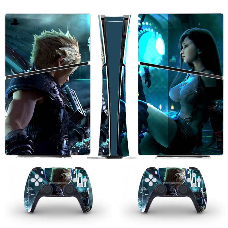 Anime Cloud Strife And Tifa Lockhart PS5 Slim Skin Sticker