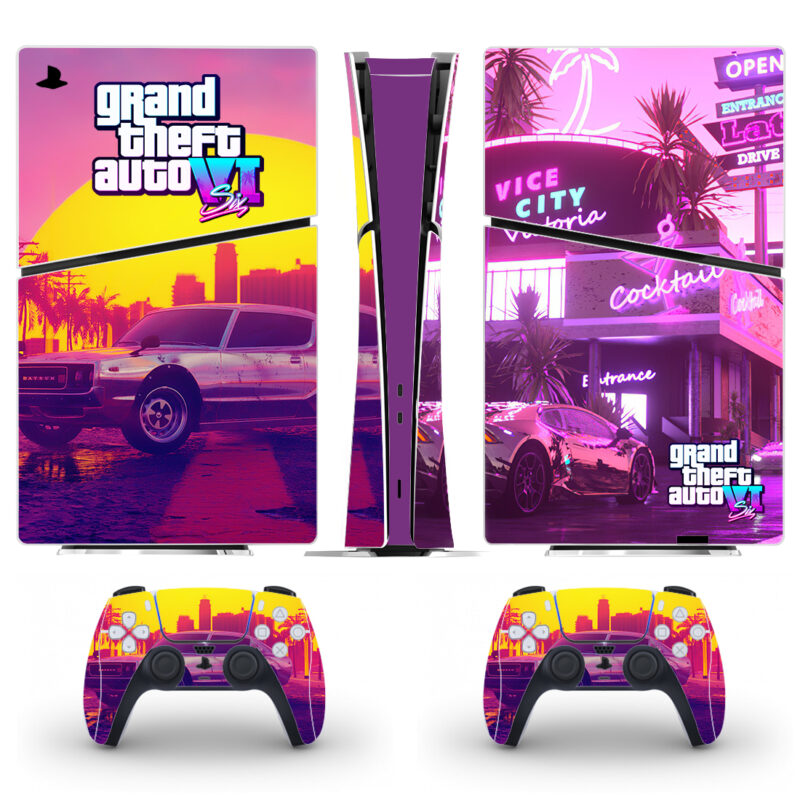 Grand Theft Auto VI Game PS5 Slim Skin Sticker Decal