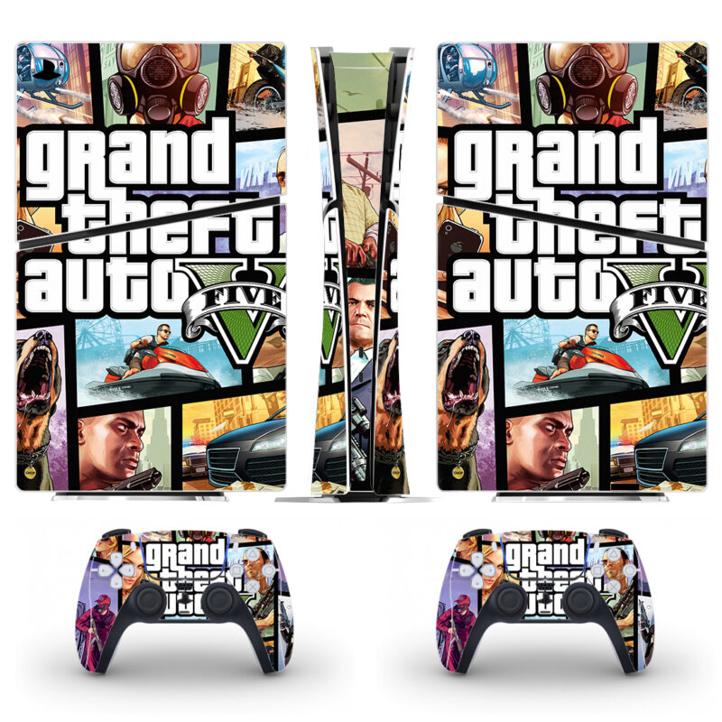 Grand Theft Auto V Game PS5 Slim Skin Sticker Design 1