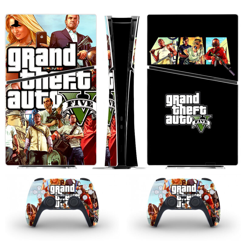 Grand Theft Auto V Game PS5 Slim Skin Sticker Design 2