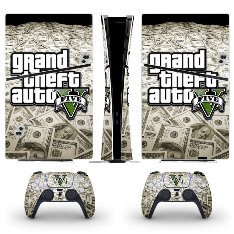 Grand Theft Auto V Game PS5 Slim Skin Sticker Decal Design 2