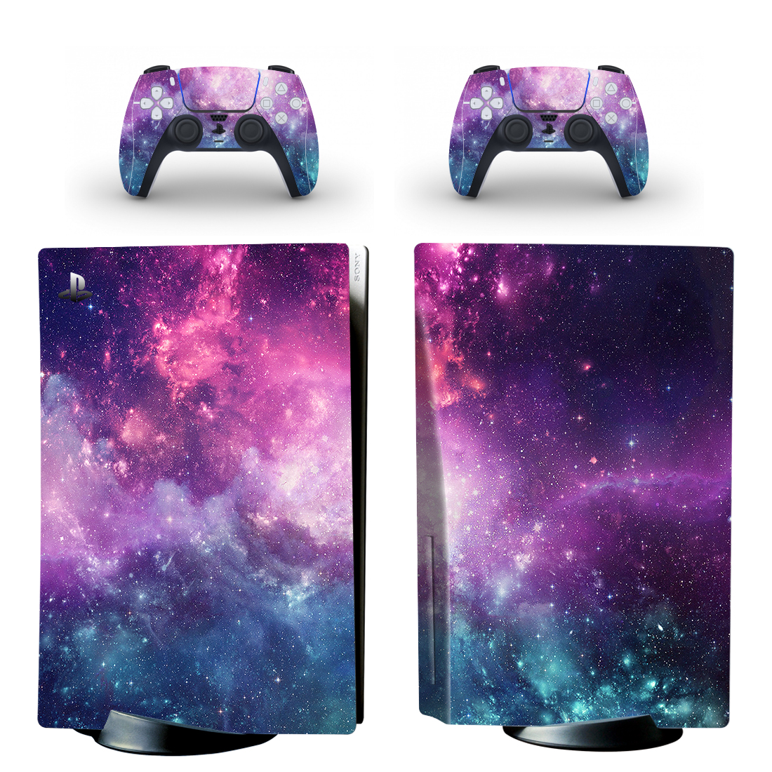 Purple And Blue Starry Galaxy PS5 Skin Sticker Decal