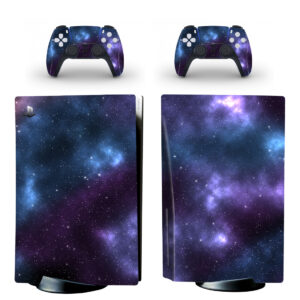 Purple With Blue Galaxy PS5 Skin Sticker Decal