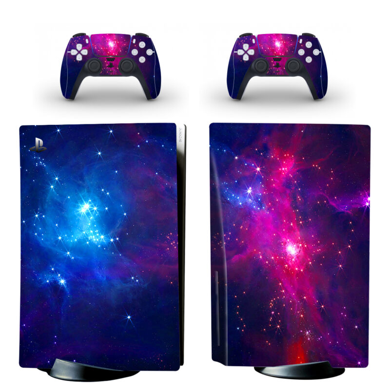 Dark Red Blue Space PS5 Skin Sticker Decal