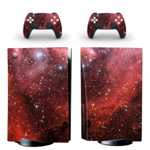 Red Galaxy PS5 Skin Sticker Decal