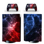 Abstract Red Blue Shroud Pattern PS5 Skin Sticker Decal