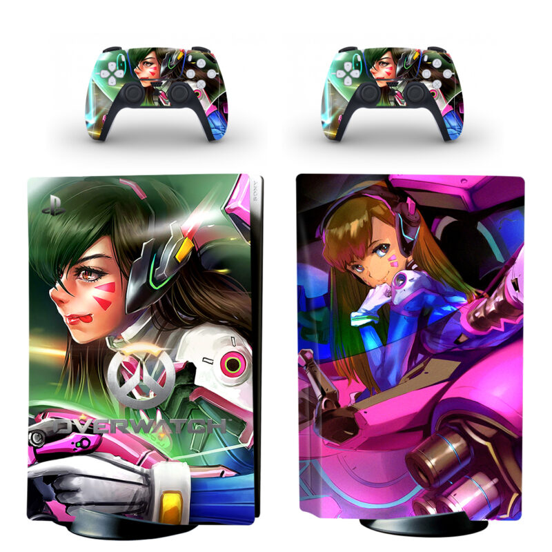 Overwatch D.Va PS5 Skin Sticker And Controllers Design 1