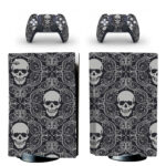 Black And Gray Skull Pattern PS5 Skin Sticker Decal