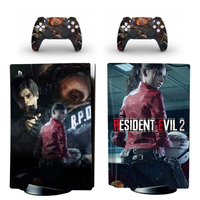 Resident Evil 2 PS5 Skin Sticker Decal Design 3