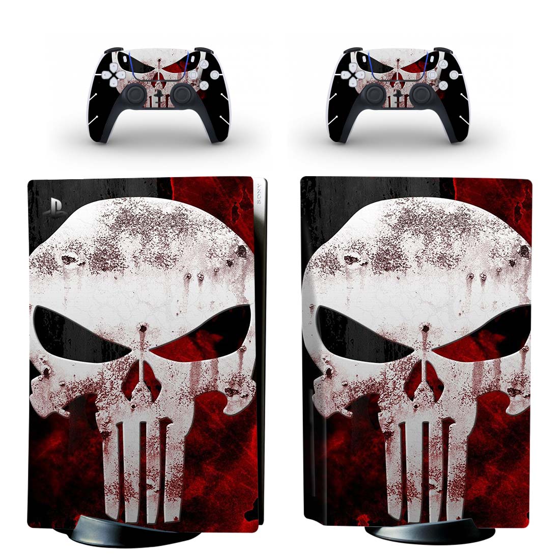 The Punisher Bloody Skull PS5 Skin Sticker Decal Design 1