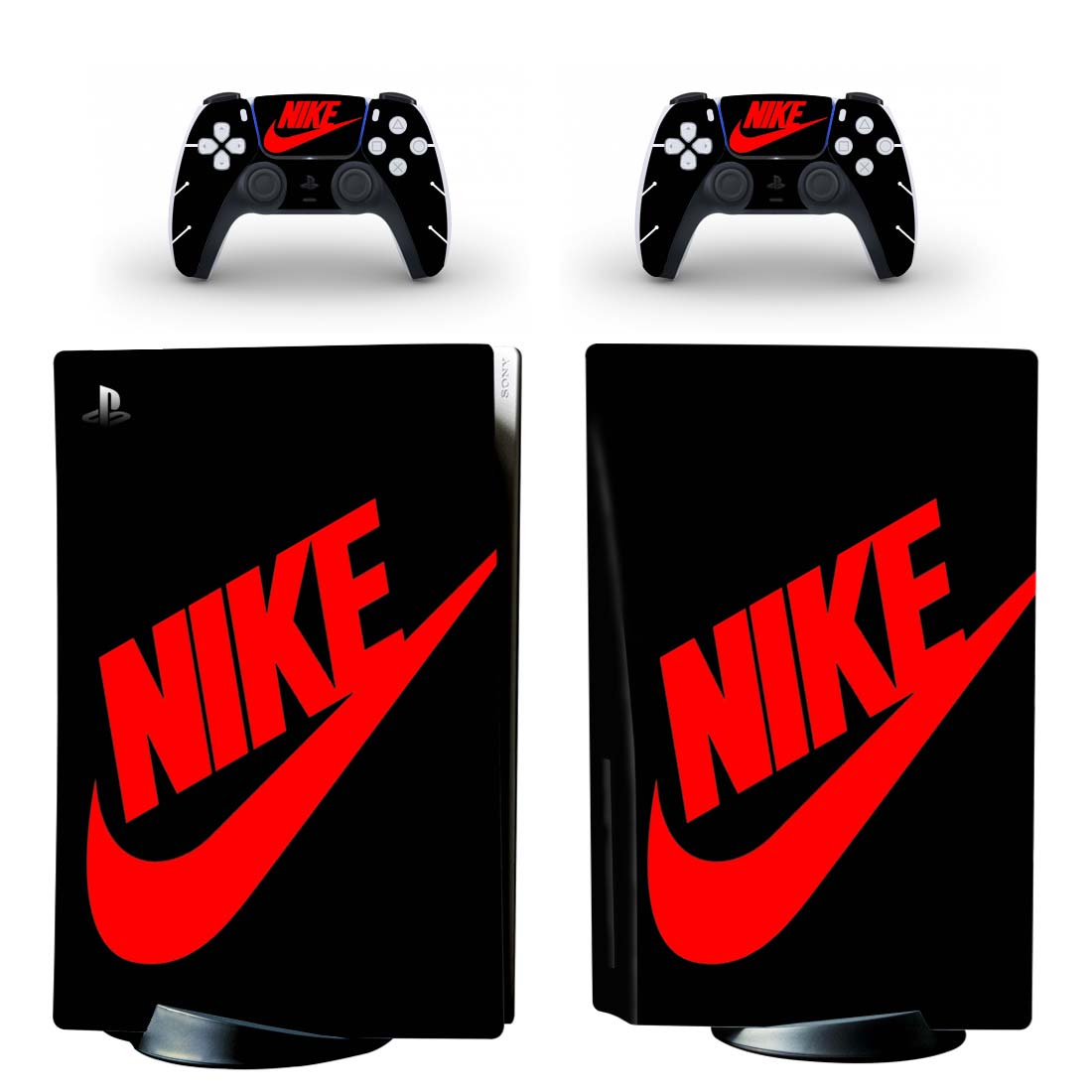 Black And Red Nike PS5 Skin Sticker Decal