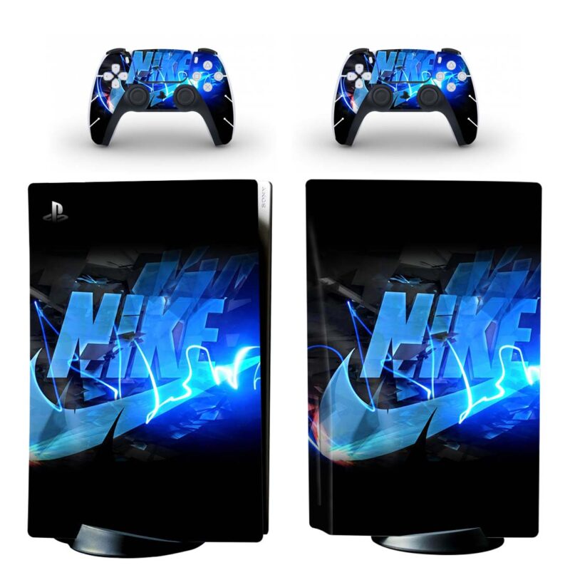 Blue Nike Pattern PS5 Skin Sticker Decal